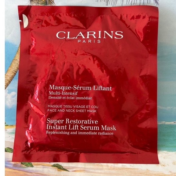 Clarins Other - Clarins Paris Super Restorative Instant Lift Face and Neck Sheet Mask
